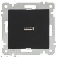 RİTA MEK TUŞ TEKLİ USB ŞARJ PRİZİ SİYAH 1